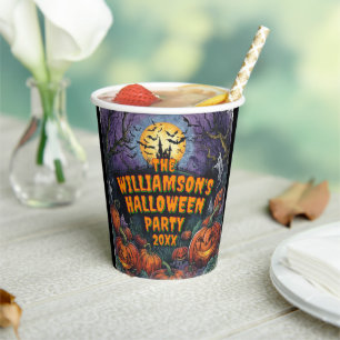 Add Name Year Halloween Party 8pz Paper Cups
