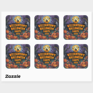 Add Name Year Halloween Party Square Sticker