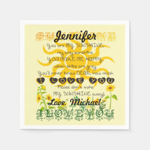 Add Name You are My Sunshine Napkin