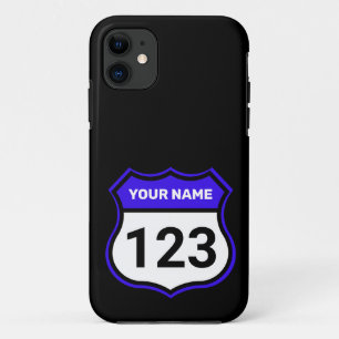 Add Name Your Number Racing Identification Blue Case-Mate iPhone Case