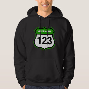 Add Name Your Number Racing Identification Green Hoodie