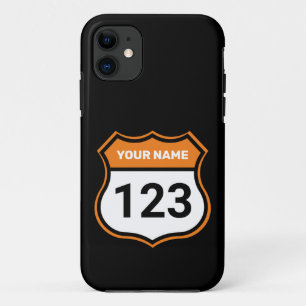 Add Name Your Number Racing Identification Orange Case-Mate iPhone Case