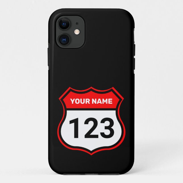 Add Name Your Number Racing Identification Red     Case-Mate iPhone Case (Back)