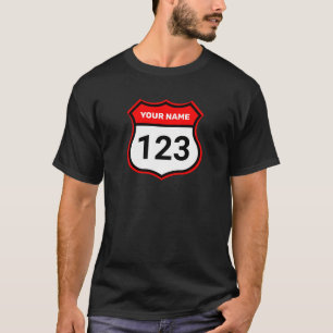 Add Name Your Number Racing Identification Red     T-Shirt
