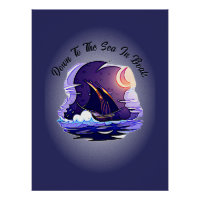 Add Name Your Text, Sailing Ship, Clouds Moon Blue