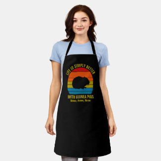 Add Names Change ALL Text, Life Better Guinea Pigs Apron