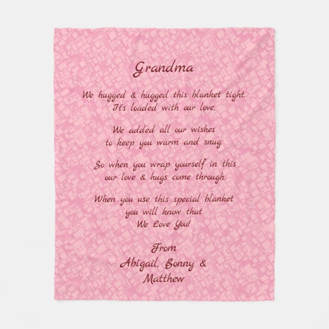 Add Names, Change ANY Text  We Hugged This Blanket (Front)