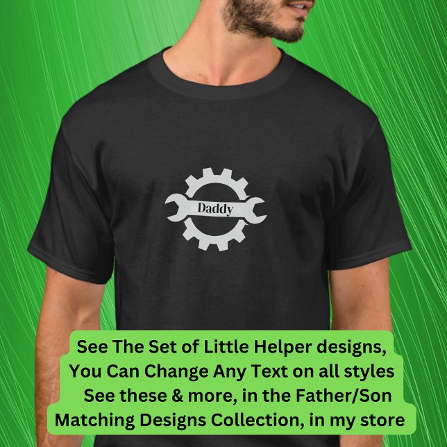 Add Names Daddy Mummy Wrench Gear Workshop T-Shirt (Creator Uploaded)