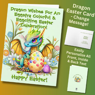 Add Names, Dragonize Wishes for Easter Card