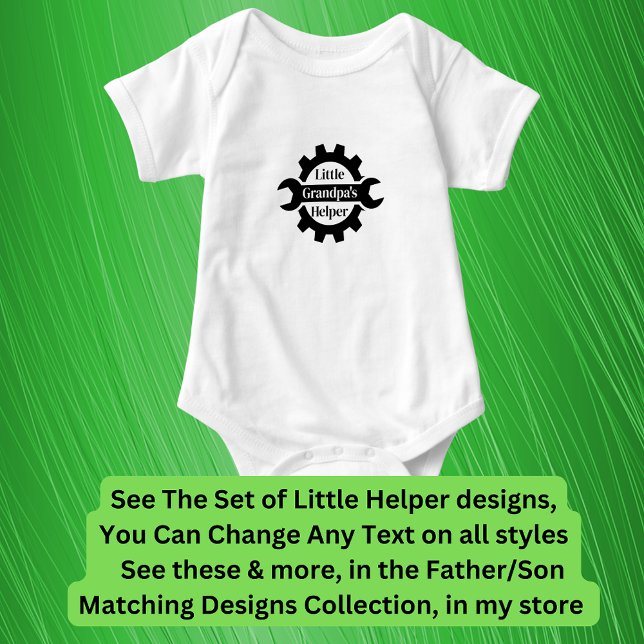 Add Names Grandpa's Daddy's Little Helper, Tools Baby Bodysuit (Creator Uploaded)