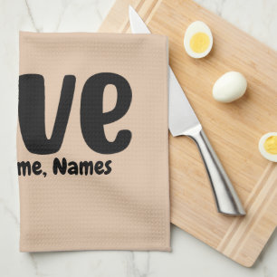 Add Names or Text, Guinea Pig LOVE on Tea Towel