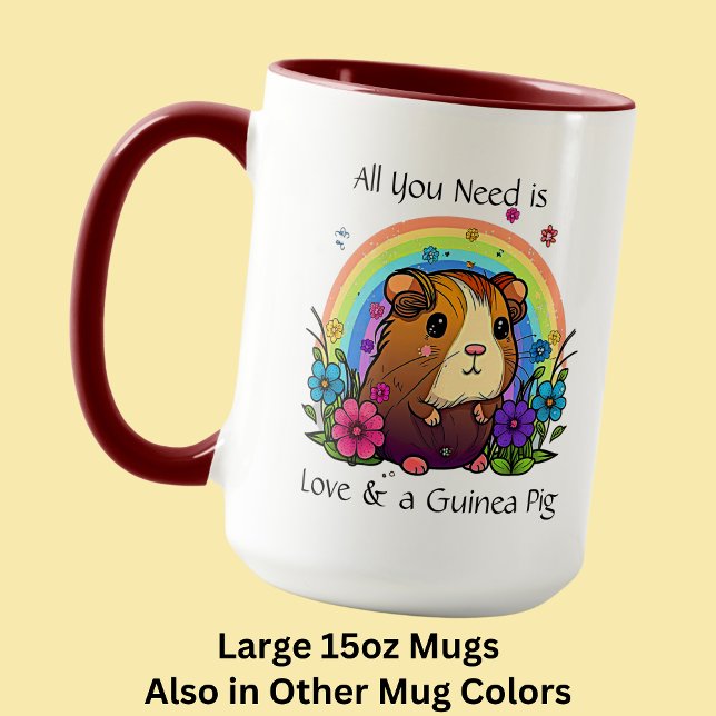 Add Names, Text All You Need is Love & Guinea Pigs Mug (Creator Uploaded)