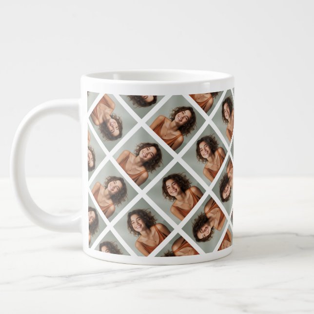 Add One Photo to make a Crazy Collage Large Coffee Mug (Left)