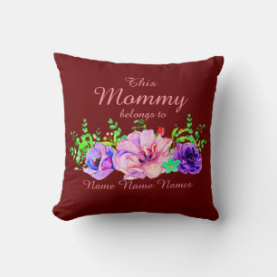 Add or Edit Names - This Mummy belongs to Floral Cushion