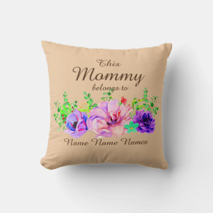 Add or Edit Names - This Mummy belongs to Floral Cushion