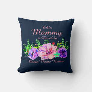 Add or Edit Names - This Mummy belongs to Floral T Cushion