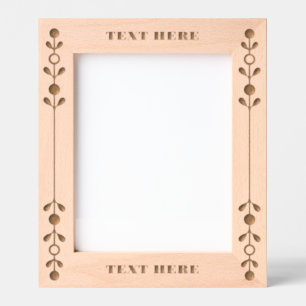 ADD OWN TEXT Floral Etched picture frame 