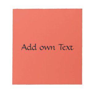 Add own Text Printed Stylish Orange Red Background Notepad