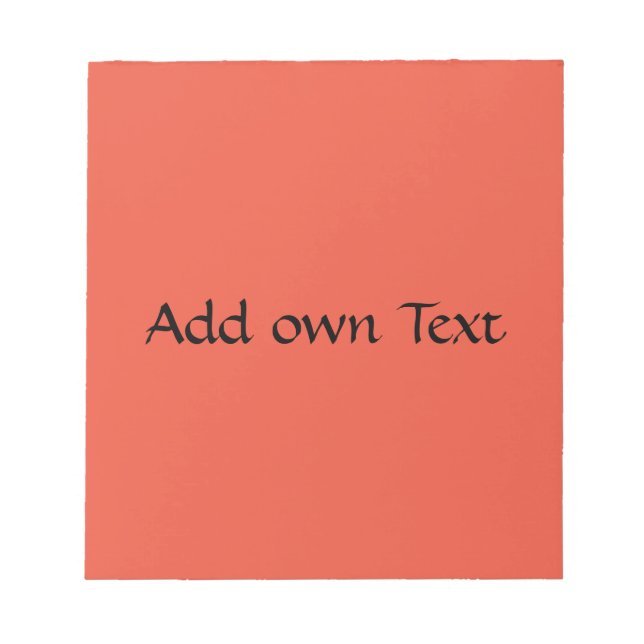 Add own Text Printed Stylish Orange Red Background Notepad (Front)