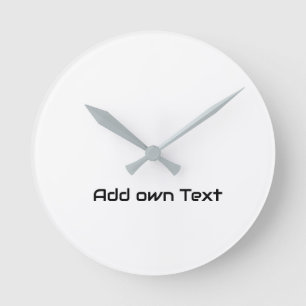 Add own text Printed text name Stylish Acrylic Round Clock