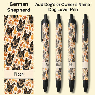 Add Owner's or Dog's Name, German Shepherd Black Ink Pen