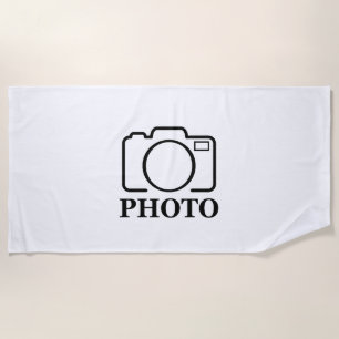 Add Personalised Photo Wedding Modern Cute Elegant Beach Towel
