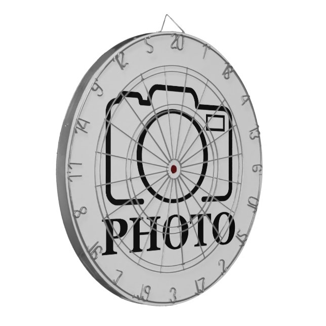 Add Personalised Photo Wedding Modern Cute Elegant Dartboard (Front Left)
