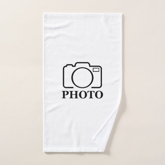 Add Personalised Photo Wedding Modern Cute Elegant Hand Towel (Hand Towel)