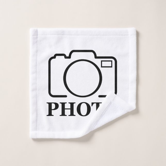 Add Personalised Photo Wedding Modern Cute Elegant Wash Cloth (Wash Cloth)