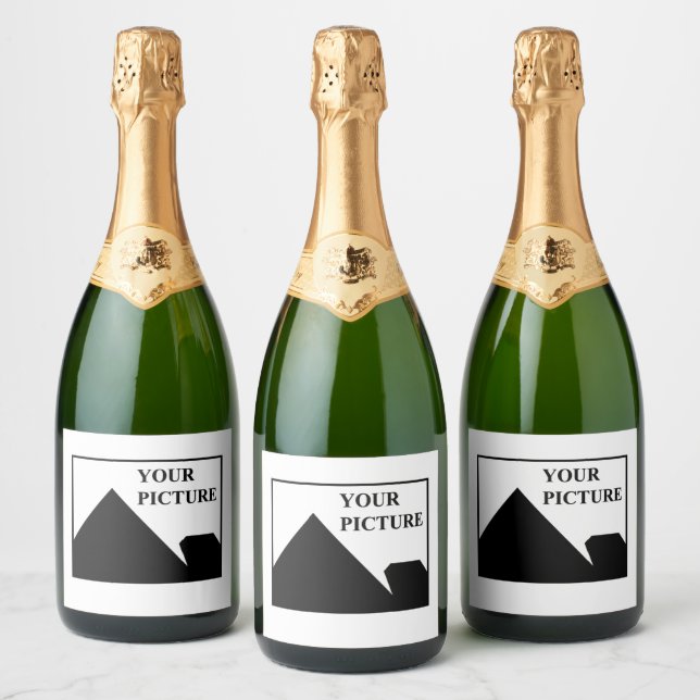 Add Personalised Picture Business Company Name Sparkling Wine Label (Bottles)