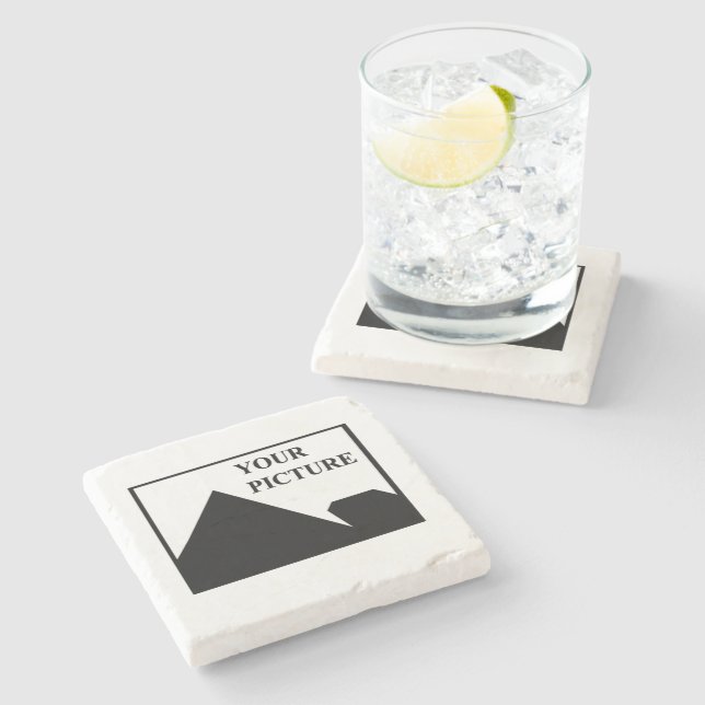 Add Personalised Picture Business Company Name Stone Coaster (Side)