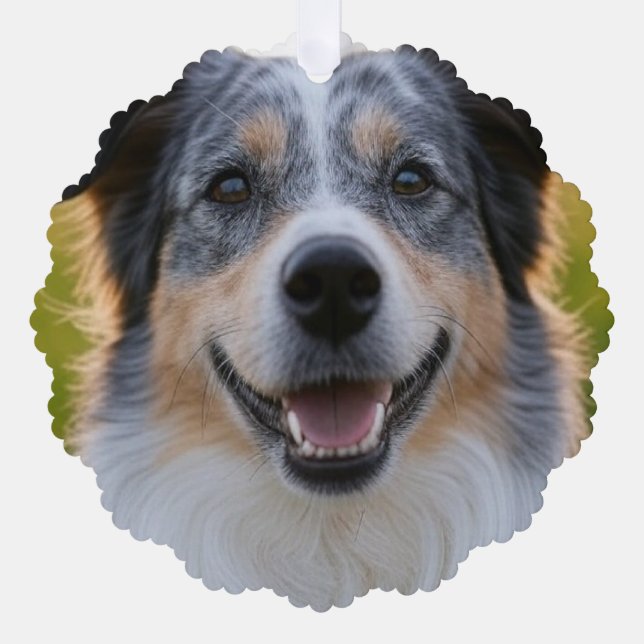 Add Pet Photo Customise Tree Decoration Card (Front)