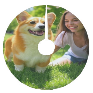 Add Pet Photo Personalise Customise Brushed Polyester Tree Skirt