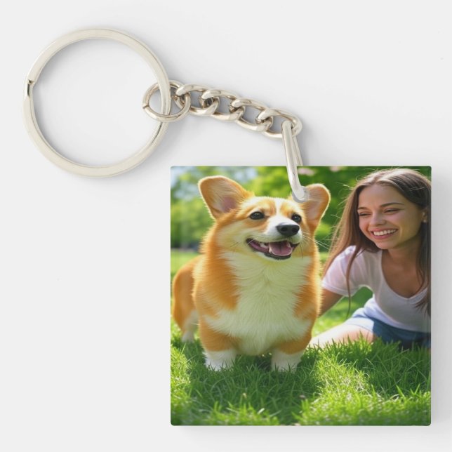 Add Pet Photo Personalise Customise Key Ring (Front)