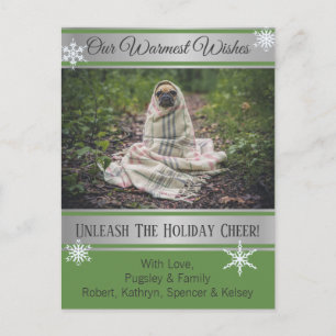 Add Pet Photo "Warmest Wishes" Holiday Postcard