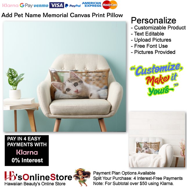 Add Pets Name Picture Forever Loving You From Afar Lumbar Cushion (Add Pet Name Forever Loving You From Afar Memorial Lumbar Pillow.)