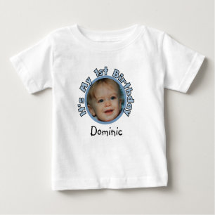 Add Photo and Name 1st Birthday T-shirt