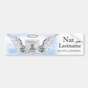 Add Photo and Name Memorial Bumper Sticker