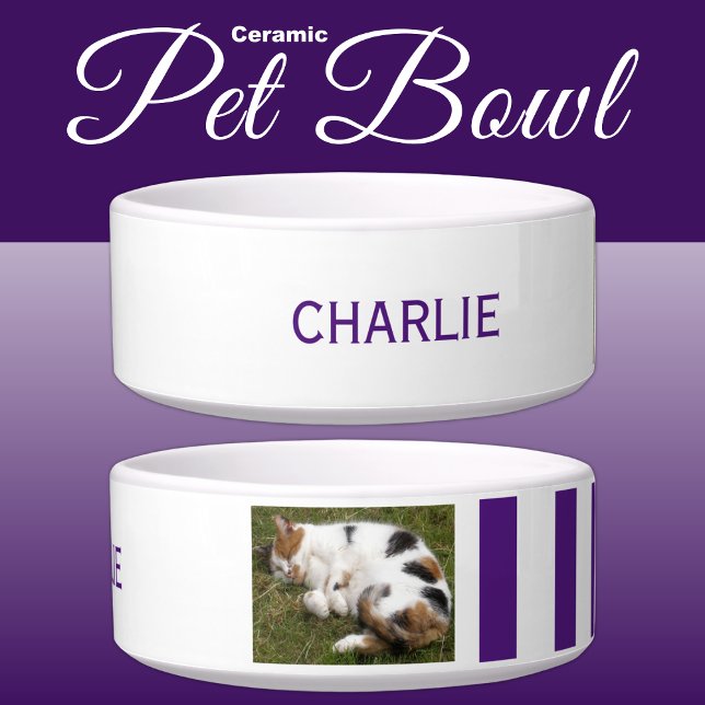 Add photo and name white and purple bowl (Creator Uploaded)