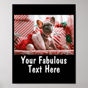 Add Photo And Text V Neck Red  Poster