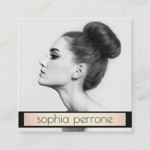 Add Photo Beauty Salon Photocard Square Business Card