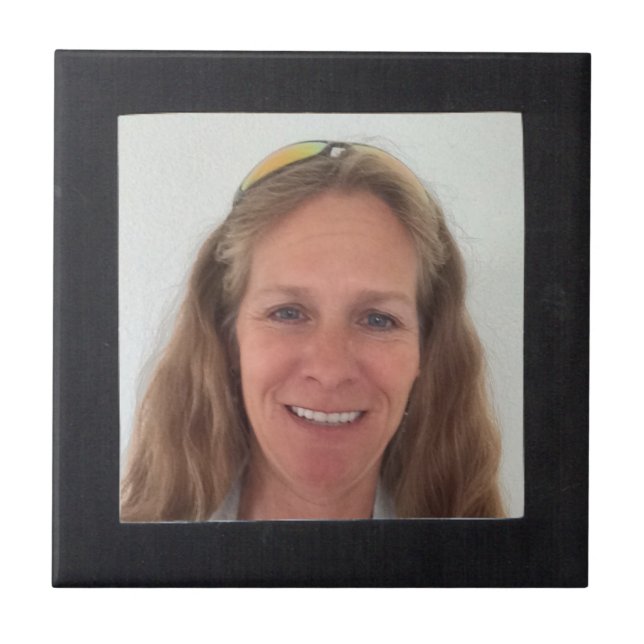 Add Photo Black Square Frame Tile (Front)