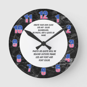 ADD PHOTO-CREATE YOUR OWN  ROUND CLOCK