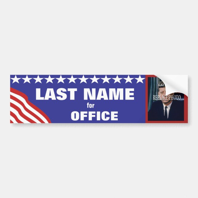 Add Photo Custom Campaign Template Bumper Sticker (Front)