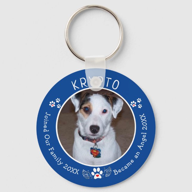 Add Photo Custom Dog Memorial Key Ring (Front)