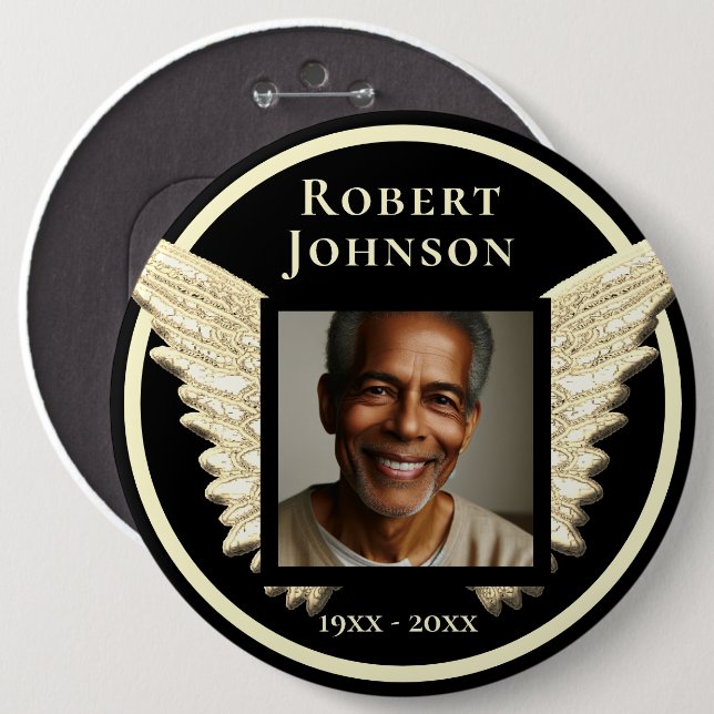 Add Photo Custom  Memorial 6 Cm Round Badge (Front & Back)