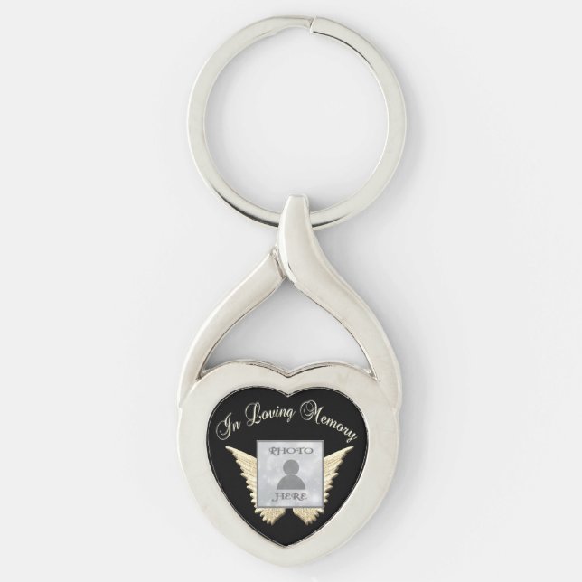 Add Photo Custom Memorial Button Key Ring (Front)
