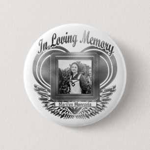 Add Photo Custom Memorial Heart Silver 6 Cm Round Badge