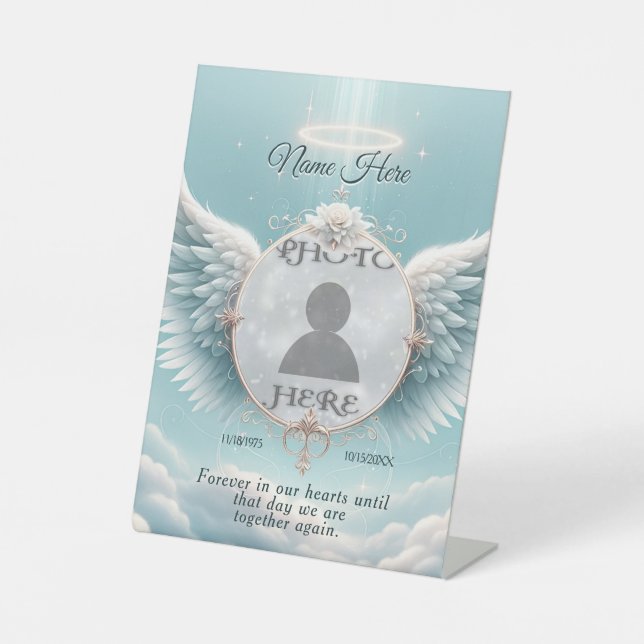 Add Photo Custom Memorial Pedestal Sign (Front)