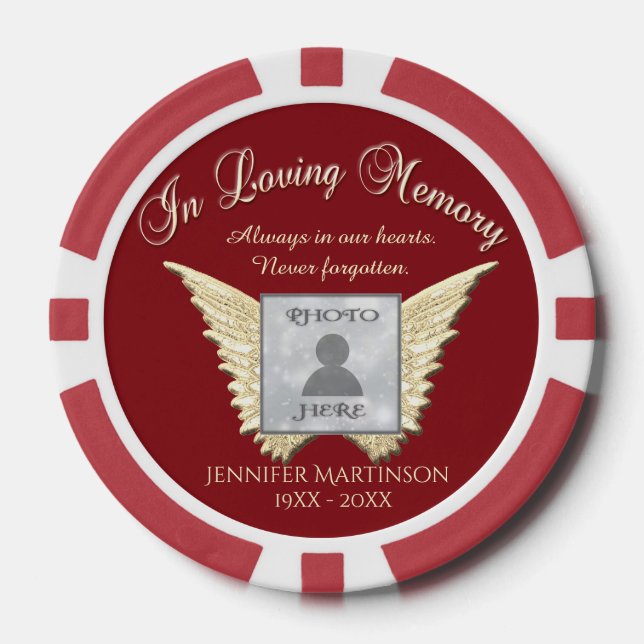 Add Photo Custom  Memorial Poker Chips (Front)
